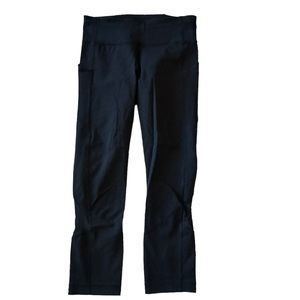 Lululemon Pace Rival Crop Black Leggings with side and Back Pockets Size 4